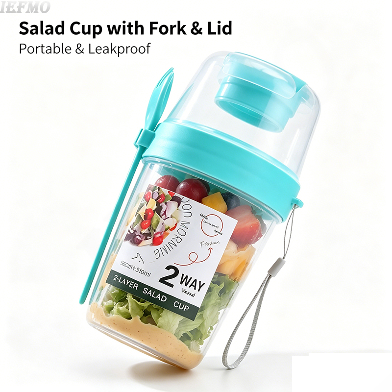 Meal Prep Yogurt Bowl - طقم وعاء سلطة محمول مع شوكة